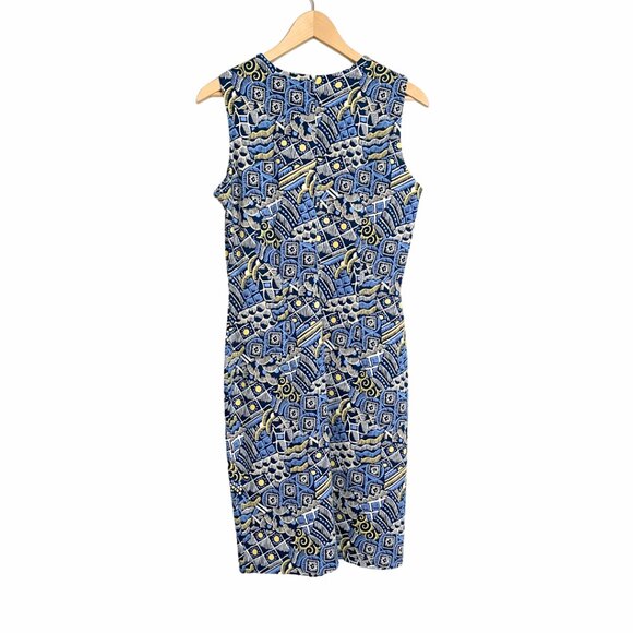 J McLaughlin Catalina Cloth Dress Size M Blue Devon Old Money Preppy Coastal - Picture 4 of 10